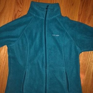 Columbia Turquoise Fleece Zip Up Jacket
